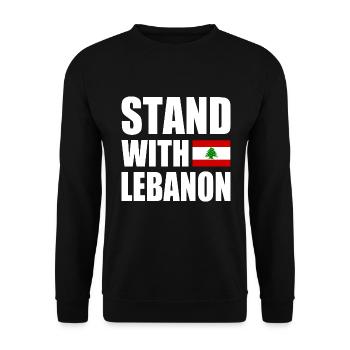 STAND WITH LEBANON - Unisex Sweatshirt - black - Front - Alina (178cm) & Michal (187cm)
