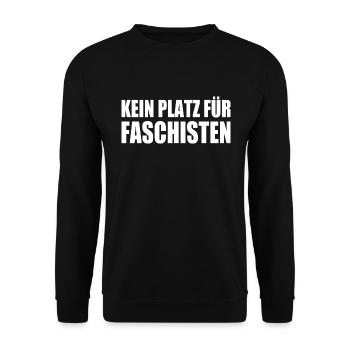 kein platz für faschisten - Unisex Pullover - Schwarz - Vorne - Alina (178cm) & Michal (187cm)