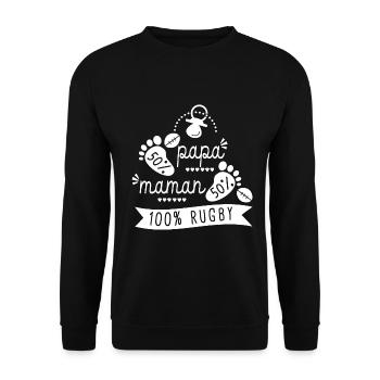 Rugby bébé supporter Rugby sport - Sweat-shirt Unisexe - noir - Devant - Alina (178cm) & Michal (187cm)