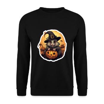 Halloween Maus - Unisex Pullover - Schwarz - Vorne - Alina (178cm) & Michal (187cm)
