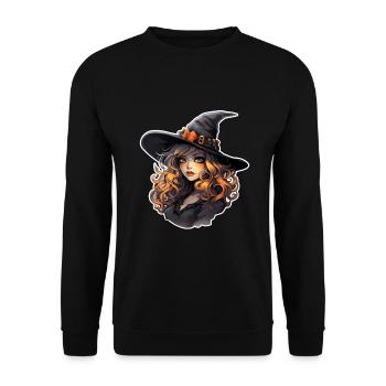 Hexe Halloween - Unisex Pullover - Schwarz - Vorne - Alina (178cm) & Michal (187cm)