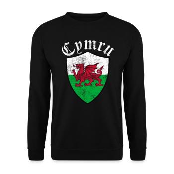 Wales Wales Wales - Unisex Sweatshirt - black - Front - Alina (178cm) & Michal (187cm)
