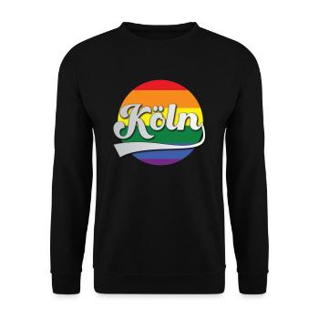 Köln Regenbogen Tshirt Geschenk - Unisex Sweatshirt - black - Front - Alina (178cm) & Michal (187cm)