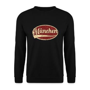 München Retro Tshirt Geschenk - Sweat-shirt Unisexe - noir - Devant - Alina (178cm) & Michal (187cm)