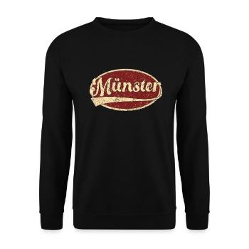 Münster Retro Tshirt Geschenk - Unisex Sweatshirt - black - Front - Alina (178cm) & Michal (187cm)