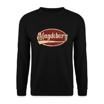 Magdeburg Retro Tshirt cadeau - Sweat-shirt Unisexe - noir - Devant - Alina (178cm) & Michal (187cm)