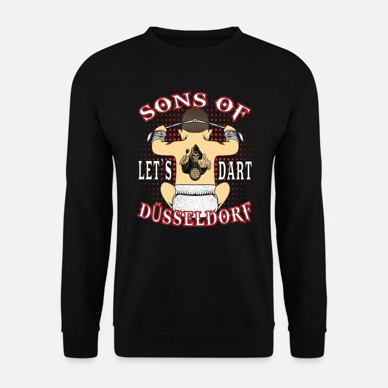 Düsseldorf Herren Dart Darts Darter Geschenkidee - Unisex Pullover - Schwarz