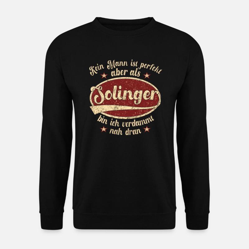 Solingen Retro der perfekte Solinger Mann Spruch - Unisex Pullover - Schwarz