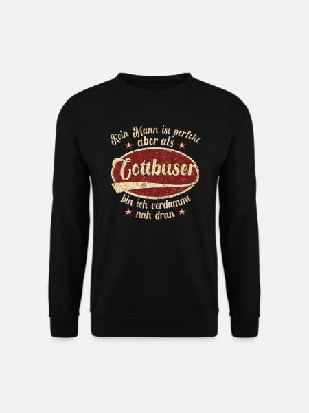 Cottbus Retro der perfekte Cottbuser Mann Spruch - Unisex Pullover - Schwarz