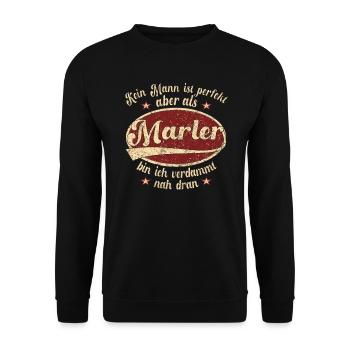 Marl Retro der perfekte Marler Mann Spruch - Unisex Pullover - Schwarz - Vorne - Alina (178cm) & Michal (187cm)