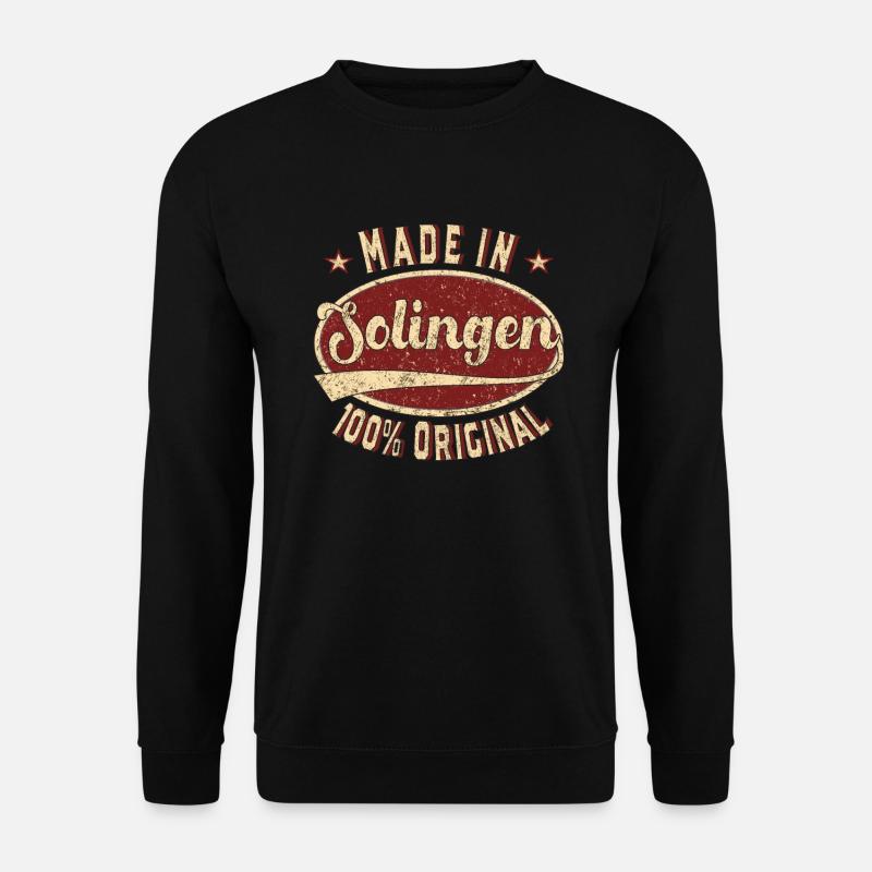Made in Solingen 100 % original Solinger Retro - Unisex Pullover - Schwarz