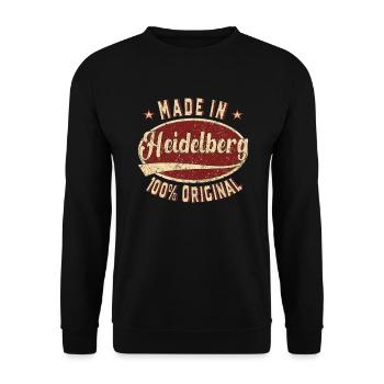 Made in Heidelberg 100 % original Heidelberger - Sweat-shirt Unisexe - noir - Devant - Alina (178cm) & Michal (187cm)