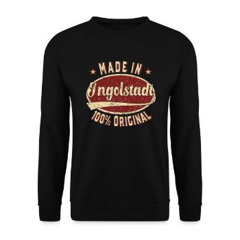 Made in Ingolstadt 100 % original Ingolstädter - Sweat-shirt Unisexe - noir - Devant - Alina (178cm) & Michal (187cm)
