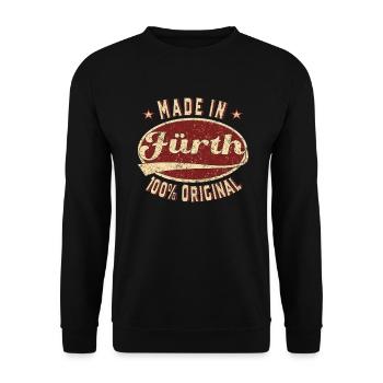Made in Fürth 100 % original Fürther Retro - Unisex Sweatshirt - black - Front - Alina (178cm) & Michal (187cm)