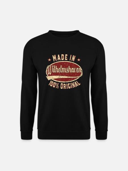 Made in Wilhelmshaven 100 % original Retro - Unisex Pullover - Schwarz