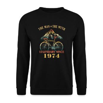 Bicycle 1974 Cycling Road Bike Cyclist Birthday - Unisex Sweatshirt - black - Front - Alina (178cm) & Michal (187cm)