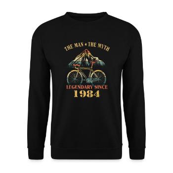 Vélo 1984 Cyclisme De route Vélo Cycliste Anniversaire - Sweat-shirt Unisexe - noir - Devant - Alina (178cm) & Michal (187cm)