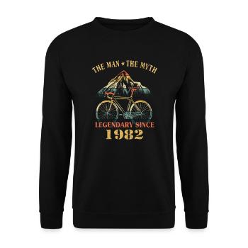 Fahrrad 1982 Radsport Rennrad Radfahrer Geburtstag - Unisex Pullover - Schwarz - Vorne - Alina (178cm) & Michal (187cm)