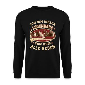 Tischfußball Ich bin dieser legendäre Tischfußball - Unisex Pullover - Schwarz - Vorne - Alina (178cm) & Michal (187cm)