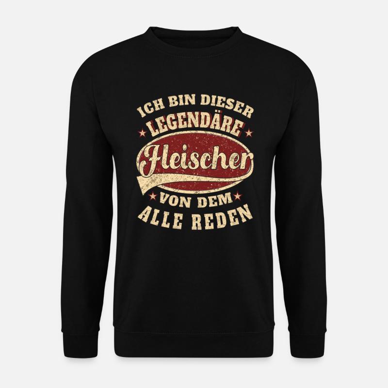 Fleischer ich bin dieser legendäre Fleischer - Unisex Pullover - Schwarz