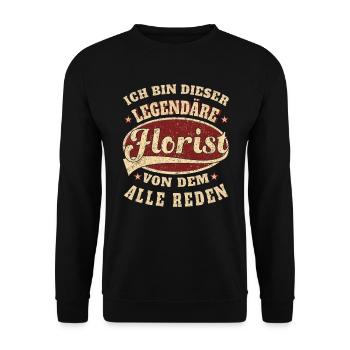 Florist ich bin dieser legendäre Florist - Unisex Pullover - Schwarz - Vorne - Alina (178cm) & Michal (187cm)