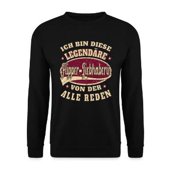 Flipper-liebhaherin ich bin dieser legendäre - Unisex Pullover - Schwarz - Vorne - Alina (178cm) & Michal (187cm)