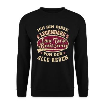 Cane Corso Besitzerin Ich bin diese Cane Corso - Unisex Pullover - Schwarz - Vorne - Alina (178cm) & Michal (187cm)