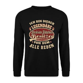 Rhodesian Ridgeback Besitzer Ich bin dieser - Unisex Pullover - Schwarz - Vorne - Alina (178cm) & Michal (187cm)