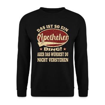 Apotheker Ich bin dieser legendäre Apotheker - Unisex Pullover - Schwarz - Vorne - Alina (178cm) & Michal (187cm)