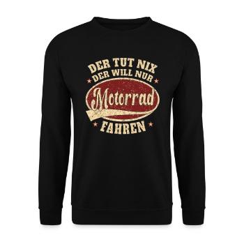 Motorrad der tut nix Motorrad - Unisex Pullover - Schwarz - Vorne - Alina (178cm) & Michal (187cm)