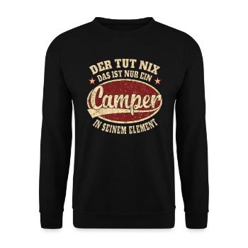 Camper der tut nix Camper - Unisex Pullover - Schwarz - Vorne - Alina (178cm) & Michal (187cm)