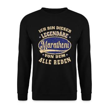 Marathoni ich bin dieser legendäre Marathon - Unisex Pullover - Schwarz - Vorne - Alina (178cm) & Michal (187cm)