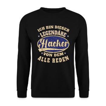 Hacker ich bin dieser legendäre Hacker - Unisex Pullover - Schwarz - Vorne - Alina (178cm) & Michal (187cm)