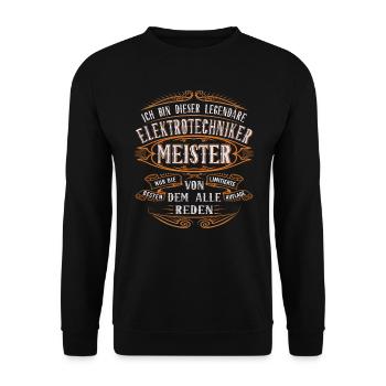 Elektrotechniker Meister Ich bin dieser legendäre - Unisex Pullover - Schwarz - Vorne - Alina (178cm) & Michal (187cm)
