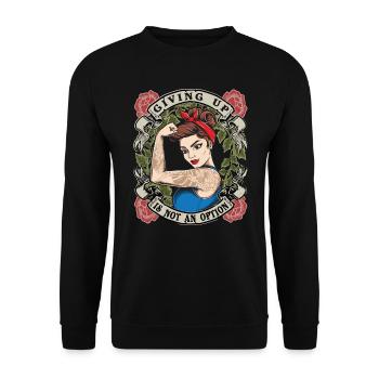 Abandonner n’est pas une option fort le pouvoir des femmes femmes - Sweat-shirt Unisexe - noir - Devant - Alina (178cm) & Michal (187cm)
