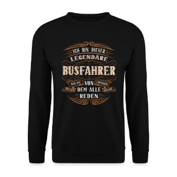 Busfahrer ich bin dieser legendäre Busfahrer - Unisex Pullover - Schwarz - Vorne - Alina (178cm) & Michal (187cm)