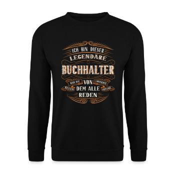 Buchhalter ich bin dieser legendäre Buchhalter - Unisex Pullover - Schwarz - Vorne - Alina (178cm) & Michal (187cm)