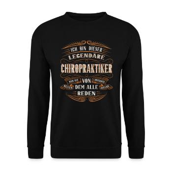 Chiropraktiker ich bin dieser legendäre - Unisex Pullover - Schwarz - Vorne - Alina (178cm) & Michal (187cm)