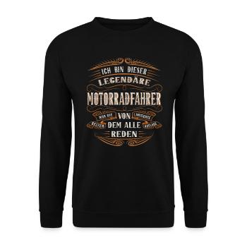Motorrad-Fahrer ich bin dieser legendäre - Unisex Pullover - Schwarz - Vorne - Alina (178cm) & Michal (187cm)