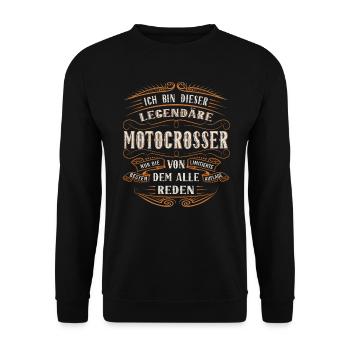 Motocrosser ich bin dieser legendäre Motocross - Unisex Pullover - Schwarz - Vorne - Alina (178cm) & Michal (187cm)