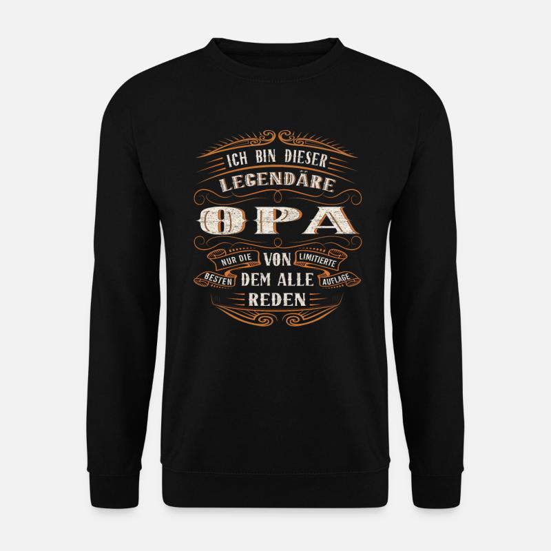 Opa ich bin dieser legendäre Opa - Unisex Pullover - Schwarz