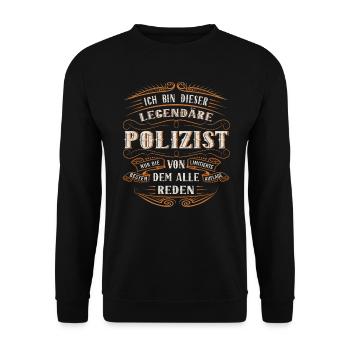 Polizist ich bin dieser legendäre Polizei Ding - Unisex Pullover - Schwarz - Vorne - Alina (178cm) & Michal (187cm)