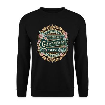 Gärtnerin ich bin diese legendäre Gärtnerin - Unisex Pullover - Schwarz - Vorne - Alina (178cm) & Michal (187cm)
