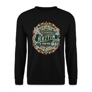 Ärztin Ich bin diese legendäre Ärztin - Unisex Pullover - Schwarz - Vorne - Alina (178cm) & Michal (187cm)