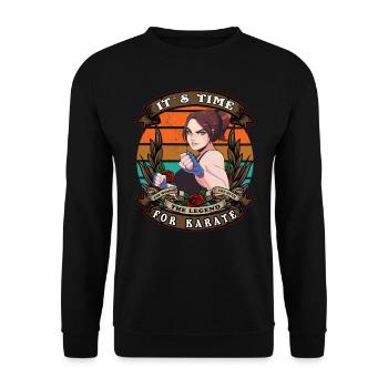 C’est l’heure du karaté femme rétro - Sweat-shirt Unisexe - noir - Devant - Alina (178cm) & Michal (187cm)