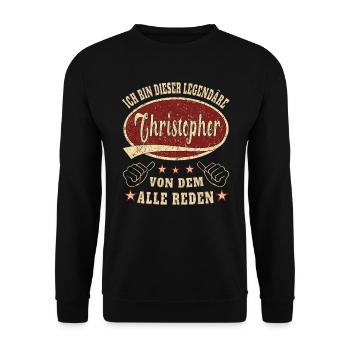 Christopher ich bin dieser legendäre Christopher - Unisex Pullover - Schwarz - Vorne - Alina (178cm) & Michal (187cm)