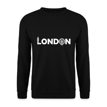 London Big Ben London Eye - Unisex Sweatshirt - black - Front - Alina (178cm) & Michal (187cm)