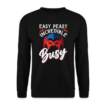 Easy Peasy Incredible Busy - Unisex Sweatshirt - black - Front - Alina (178cm) & Michal (187cm)