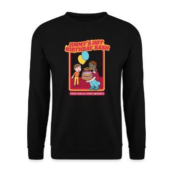 Jimmy's Hot Birthday Bash - That Escalated Quickly - Unisex Sweatshirt - black - Front - Alina (178cm) & Michal (187cm)