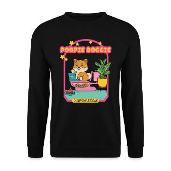 Poopie Doggie - Dump The Stocks - Unisex Pullover - Schwarz - Vorne - Alina (178cm) & Michal (187cm)